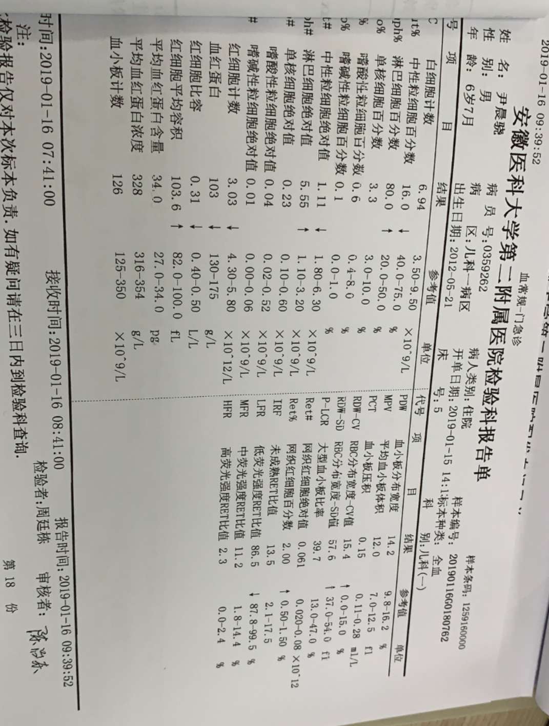 1.16号血常规
